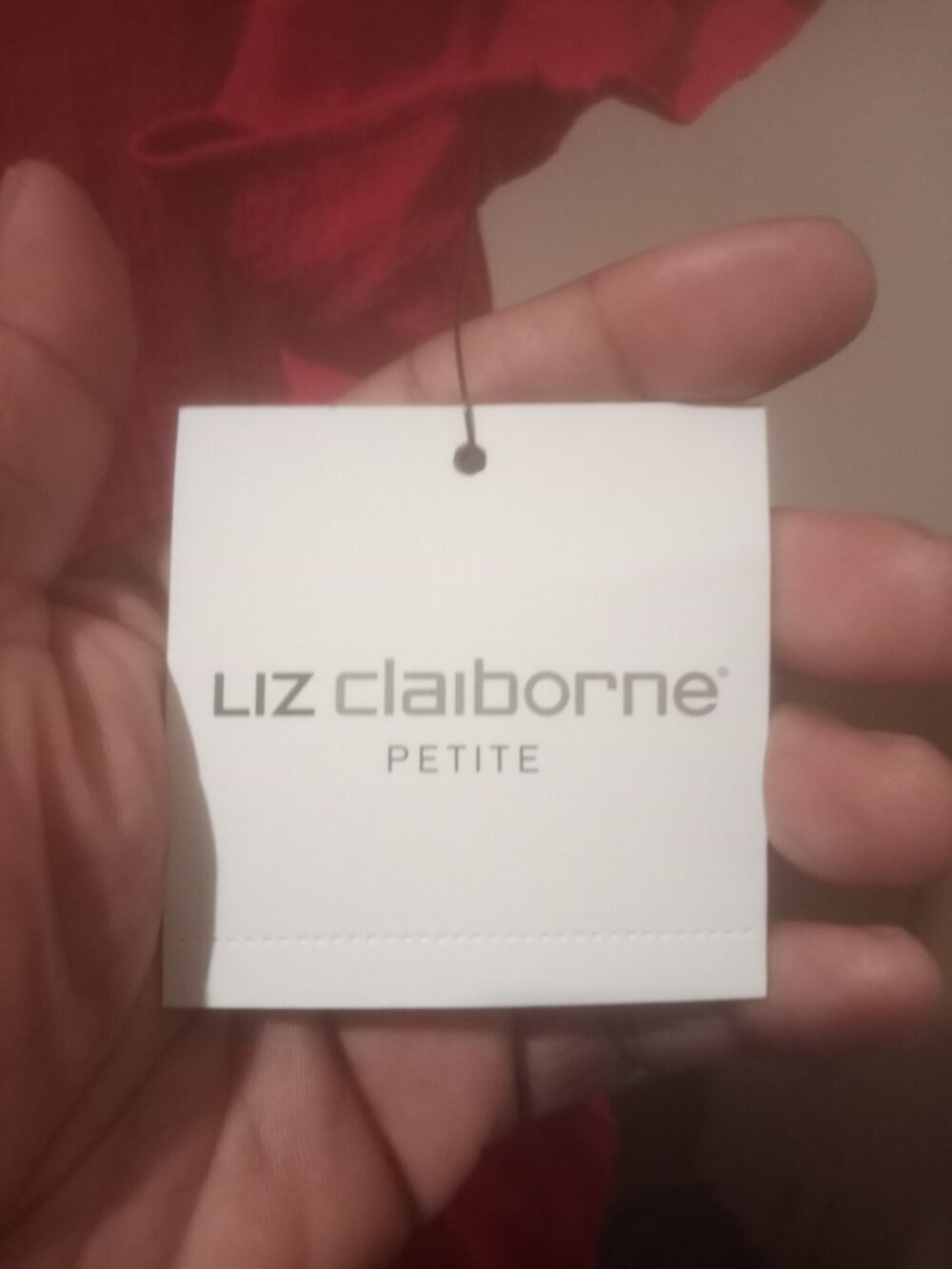 New Women's Liz Claiborne Red Short Sleeve Top Size PL Petite Large L NWT - Picture 3 of 10
